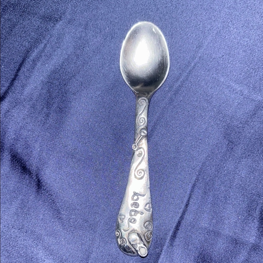 Silver Baby Spoon with Decorative Handle